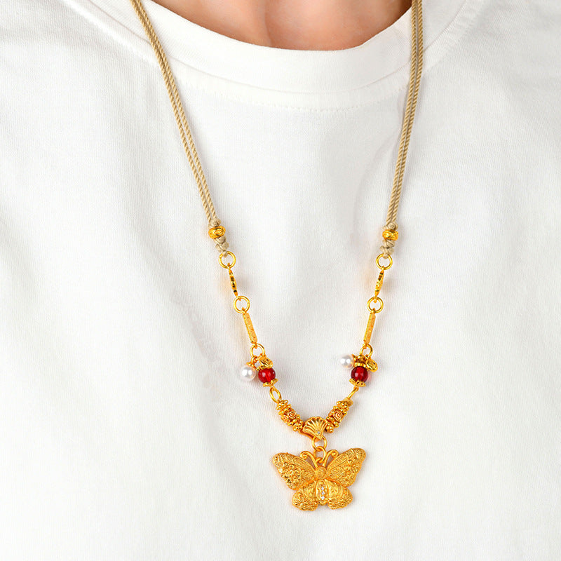 Golden Butterfly Pendant Necklace | Transformation Charm & Elegant Fashion Jewelry