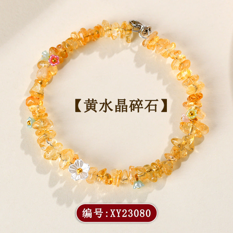 Natural Crystal Crushed Stone Bracelet Aquamarine Amethyst Citrine Irregular Fashion Original Women's Bracelet Jewelry