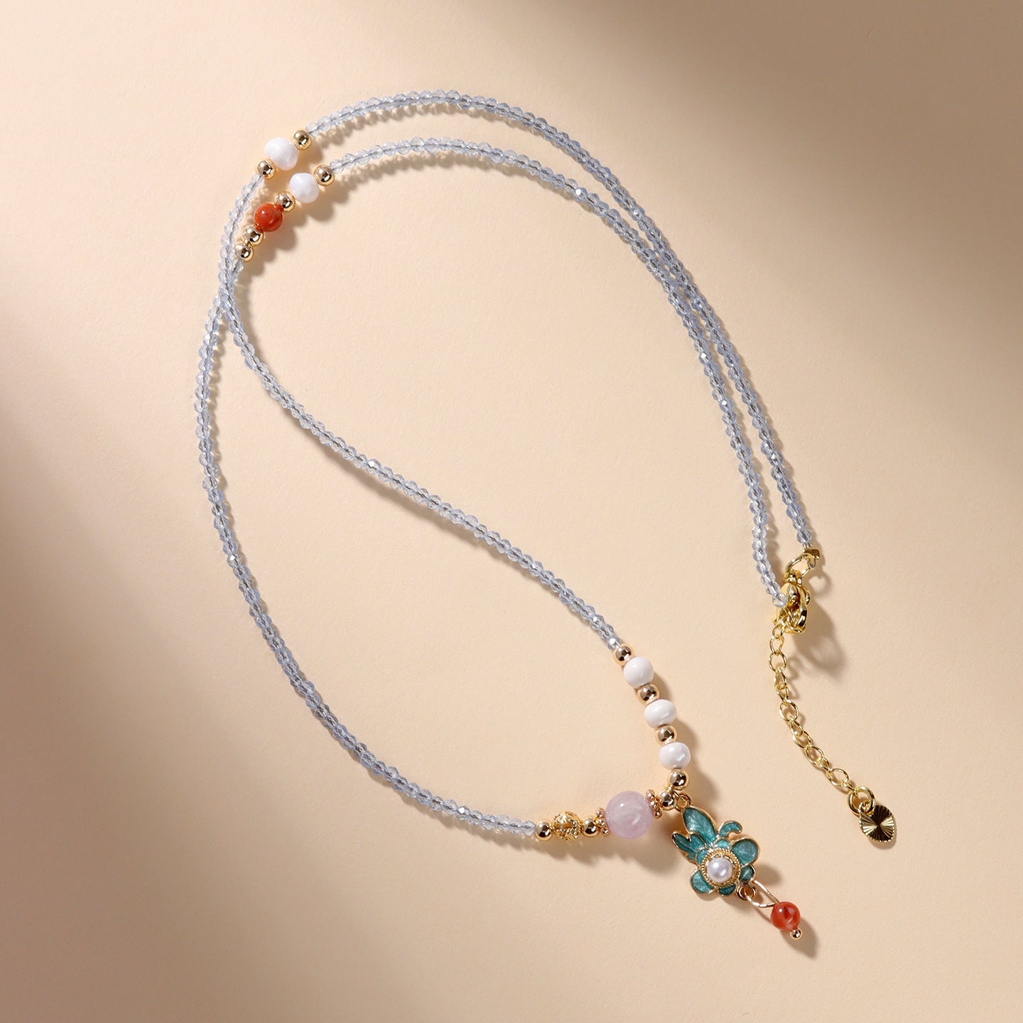 Pearl Southern Red Agate Multi-Circle Bracelet | Elegant Women's Collarbone Necklace for Fortune & Protection