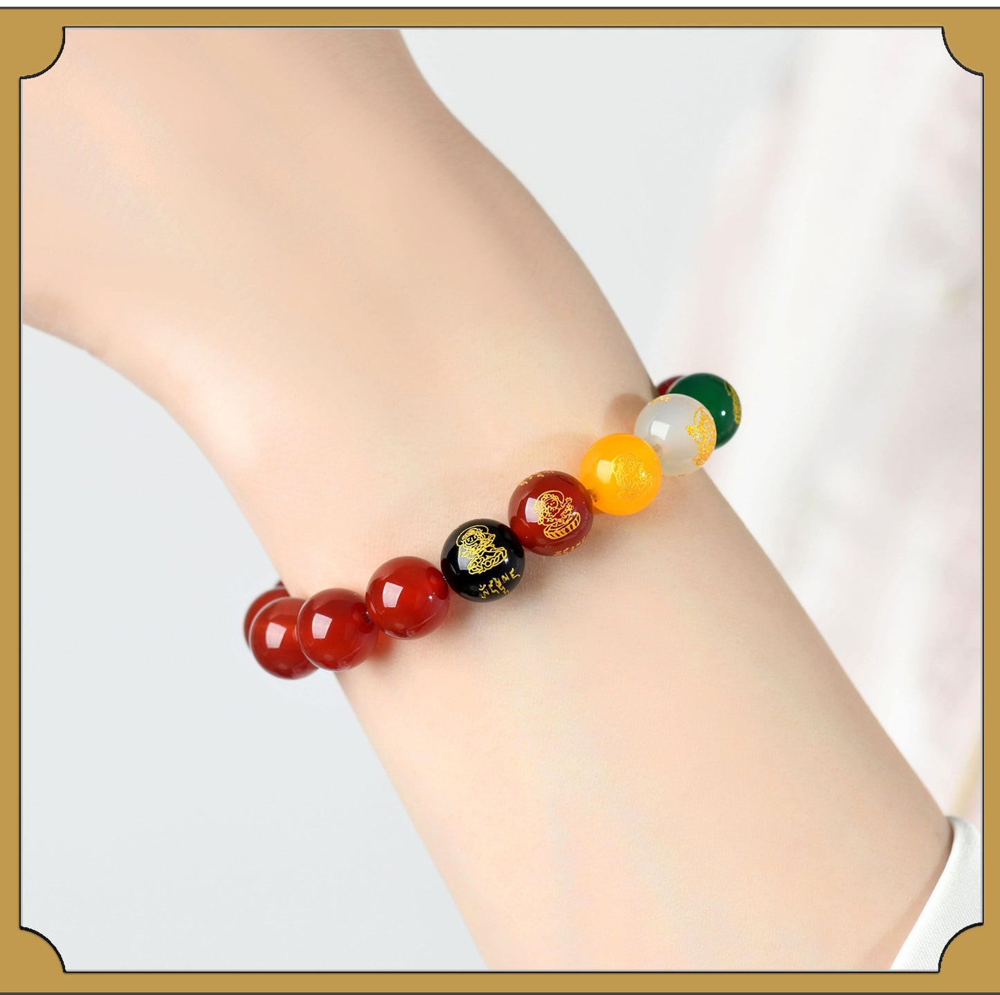 Natural Red Agate Five-Way Wealth God Bracelet | Fortune Attraction Spiritual Jewelry