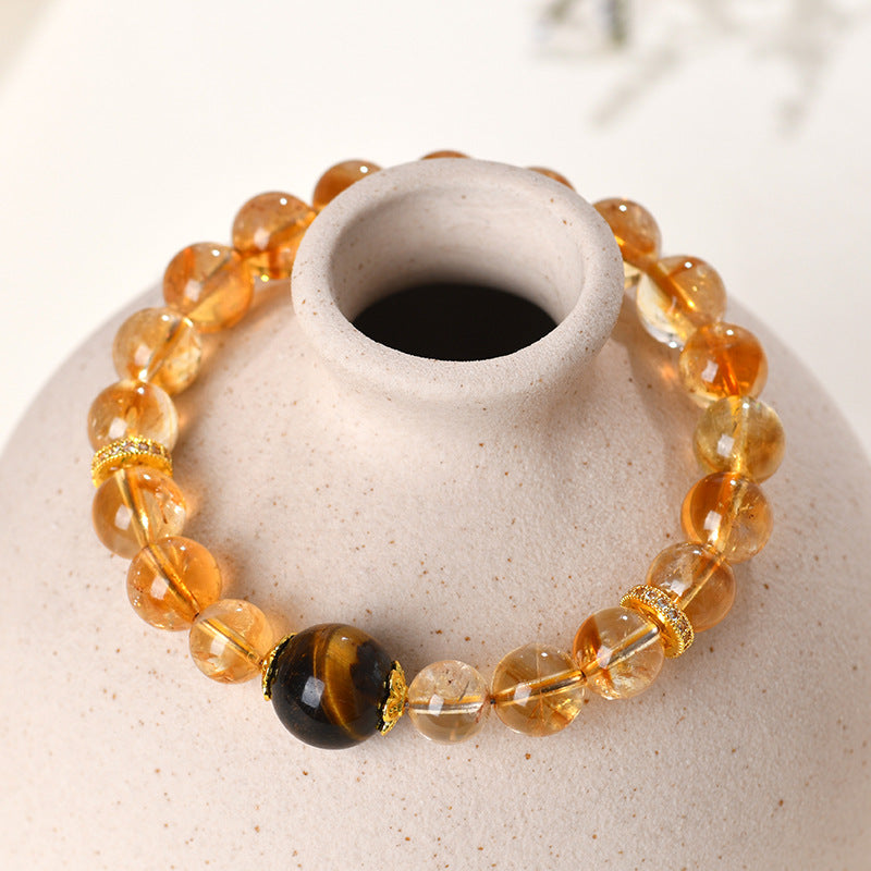 Natural Yellow Tiger Eye Crystal Bracelet | Courage Protection & Wealth Energy Stone