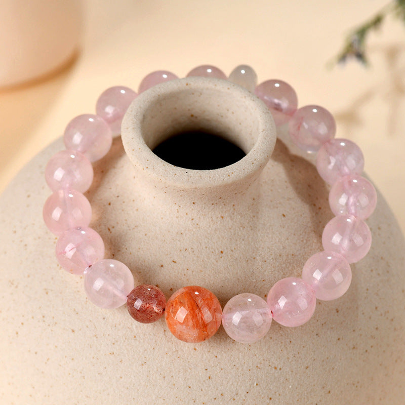 Madagascar Pink Crystal Bracelet | Love Harmony Spiritual Energy Jewelry for Women
