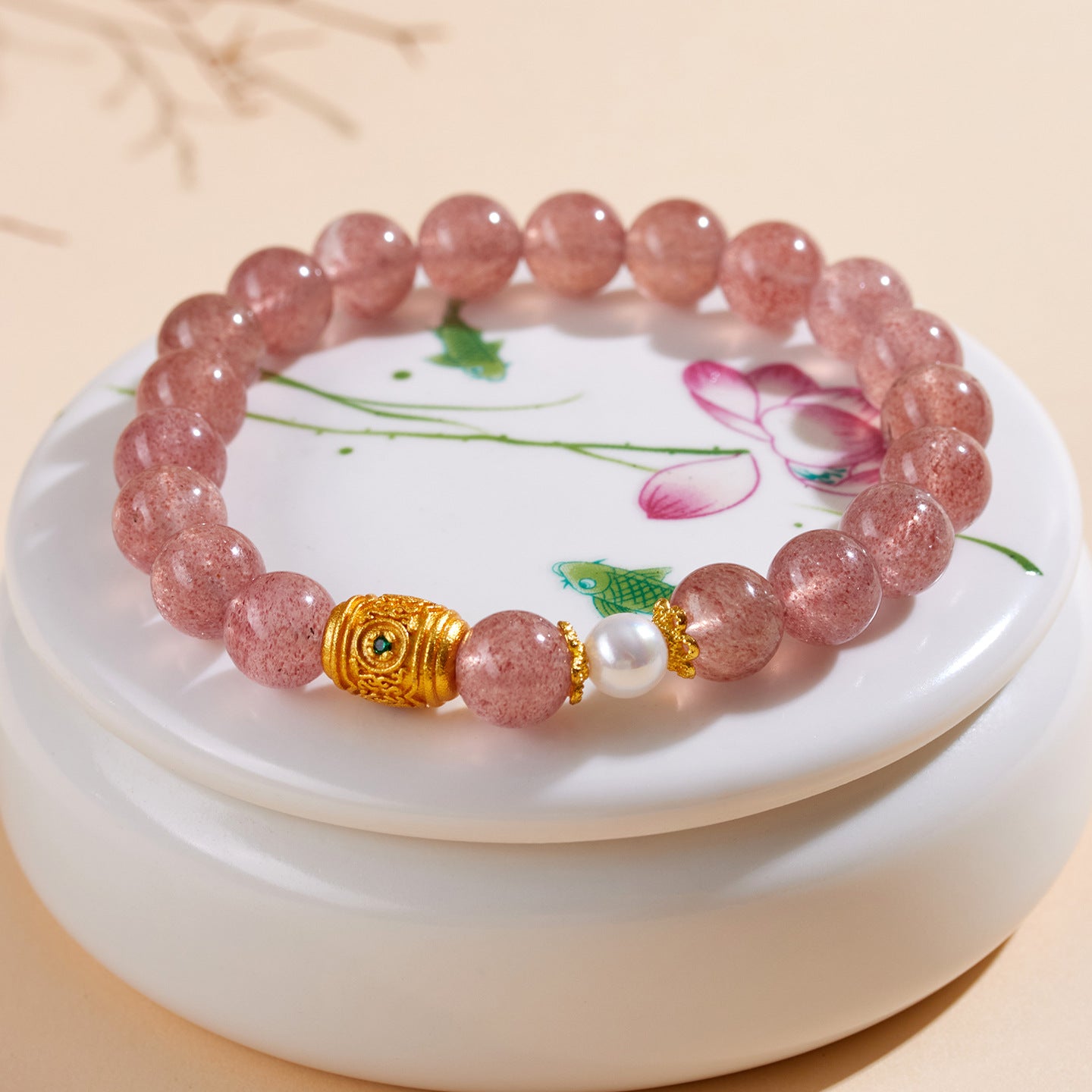 Strawberry Crystal Love Bracelet | Attract Romance & Harmony Energy
