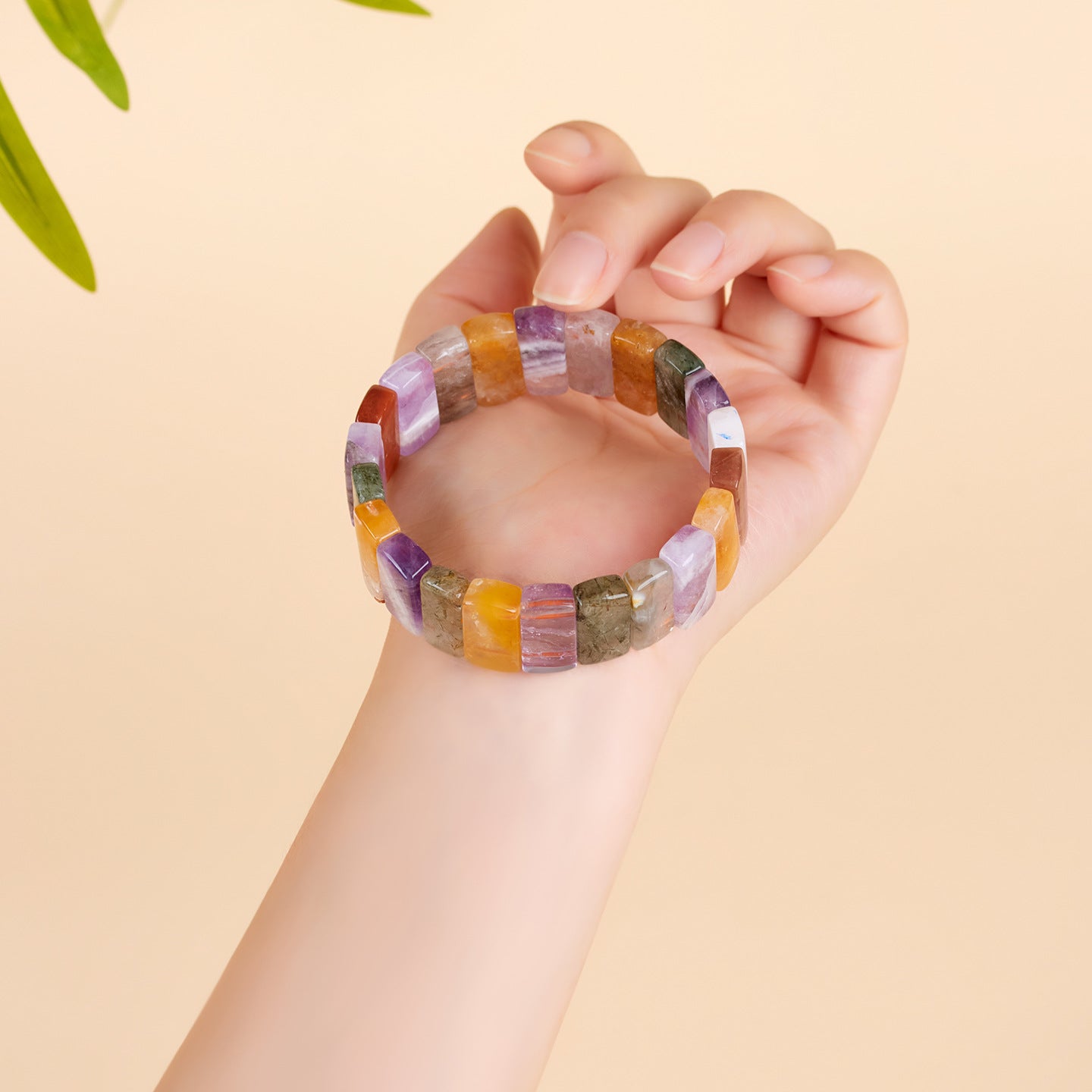 Natural Crystal Colorful Handmade Bracelet - Elegant Women's Feng Shui Energy Jewelry