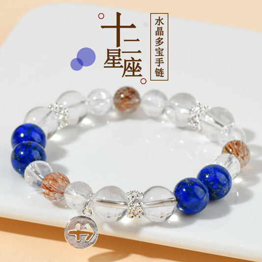 Twelve Constellations Natural Crystal Bracelet|Spiritual Fortune & Cosmic Protection Jewelry