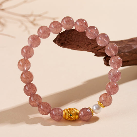 Strawberry Crystal Love Bracelet | Attract Romance & Harmony Energy