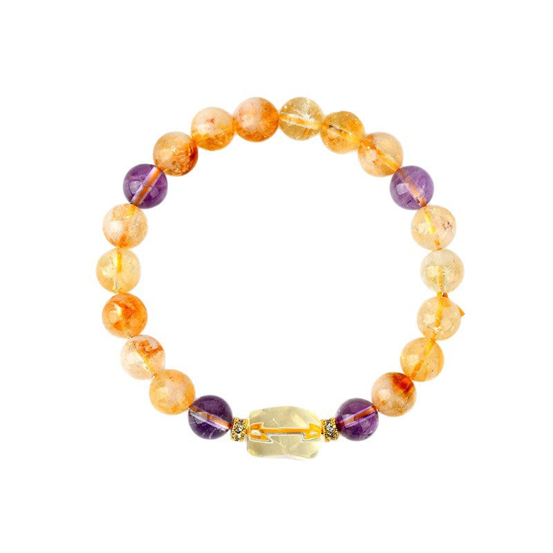 Natural Yellow Pagoda Crystal Bracelet | Wealth & Protection Talisman for Women