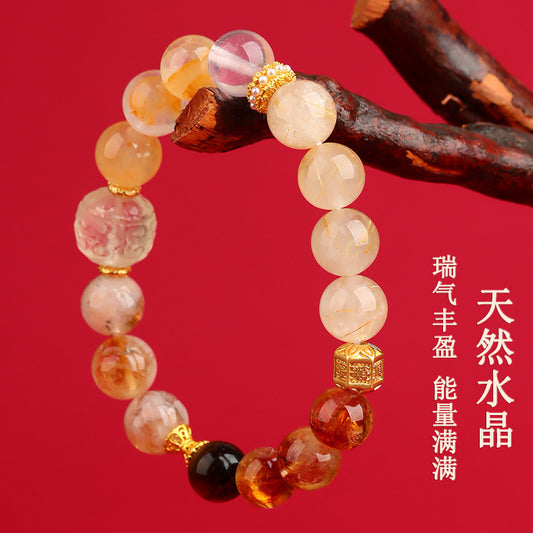 Natural Crystal Five Elements Bracelet - Balance Energy with Multi-Gemstones for Harmony