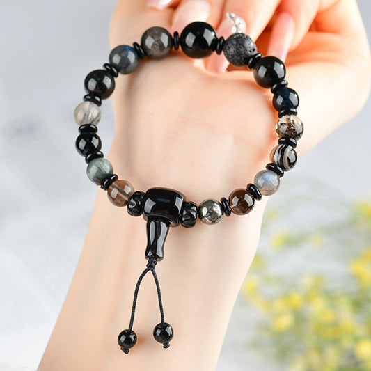 Eighteen Seeds Crystal Five Elements Bracelet - Water Energy Replenishment for Balance