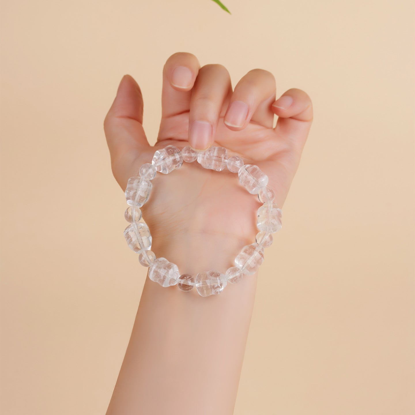 Natural White Crystal Gourd Bracelet | Fulu Blessing Ice Transparent Spiritual Jewelry