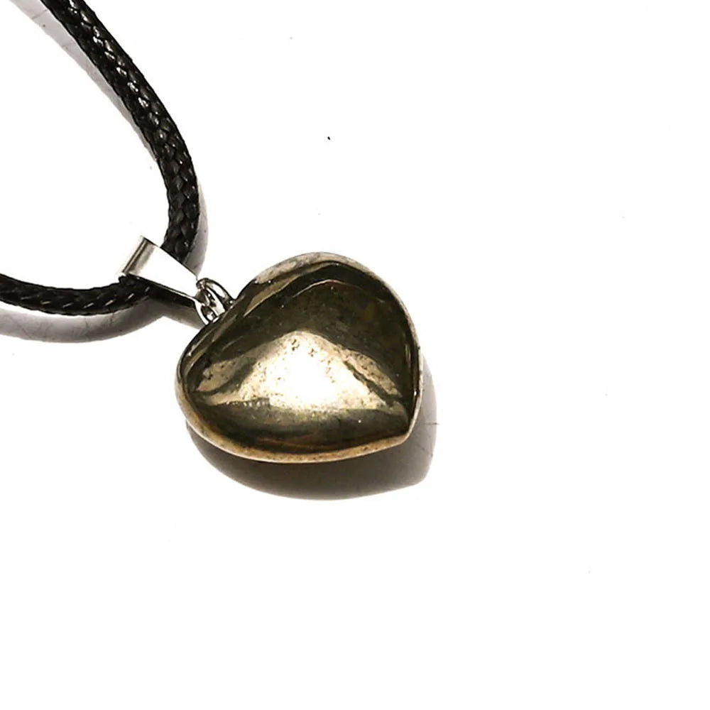 天然黄铁矿心形吊坠|愚人金招财护主开运幸运挂件