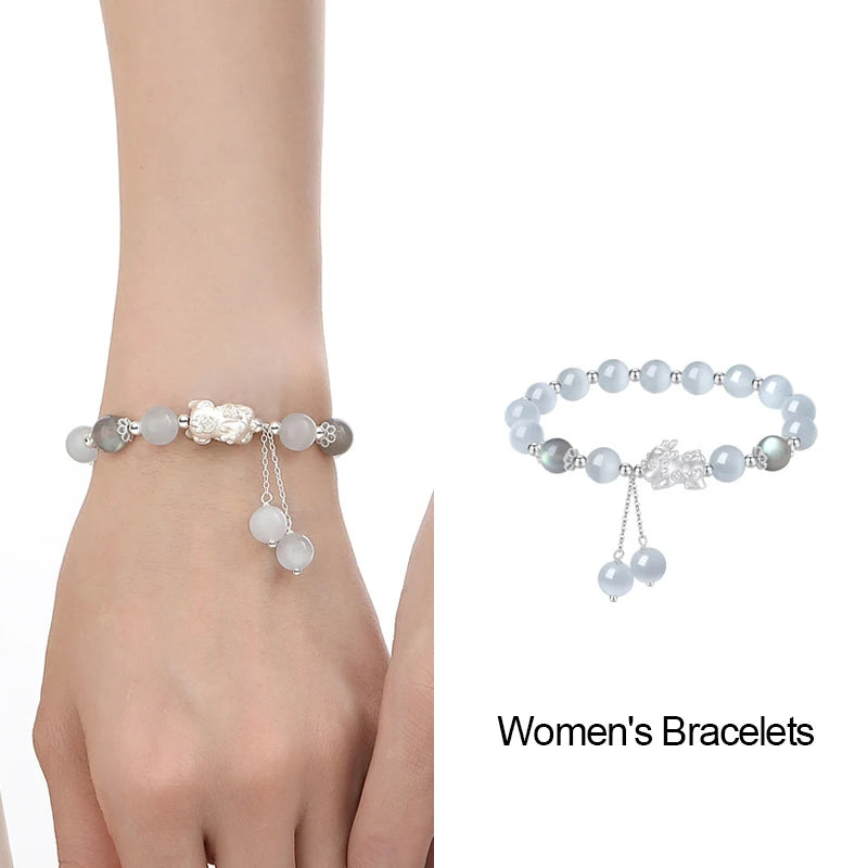 Clover Charm Rolo Chain Bracelet|Italian-Style Silver Link