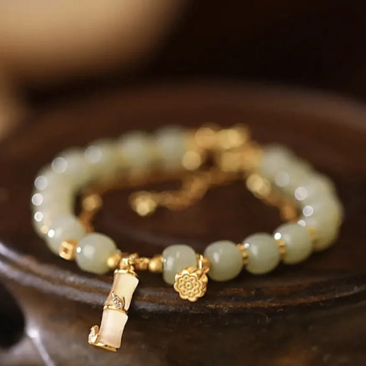 Double-layer Hetian Jade Bracelet – Lianpeng Retro Elegance