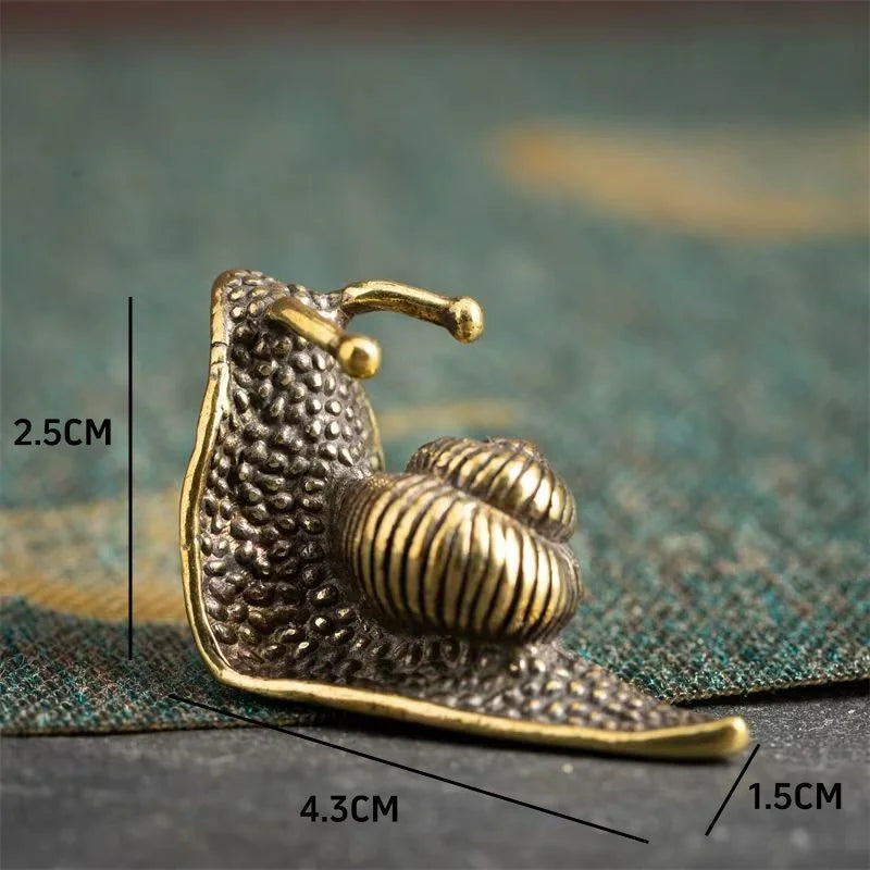 Solid Copper Snail Ornaments Brass Simulation Animal Figurines Tea Pet Miniatures Home Decorations Feng Shui Gift