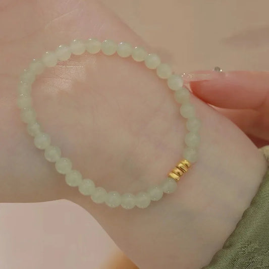 Natural Hotan Gradient Round Bead Bracelet for Her
