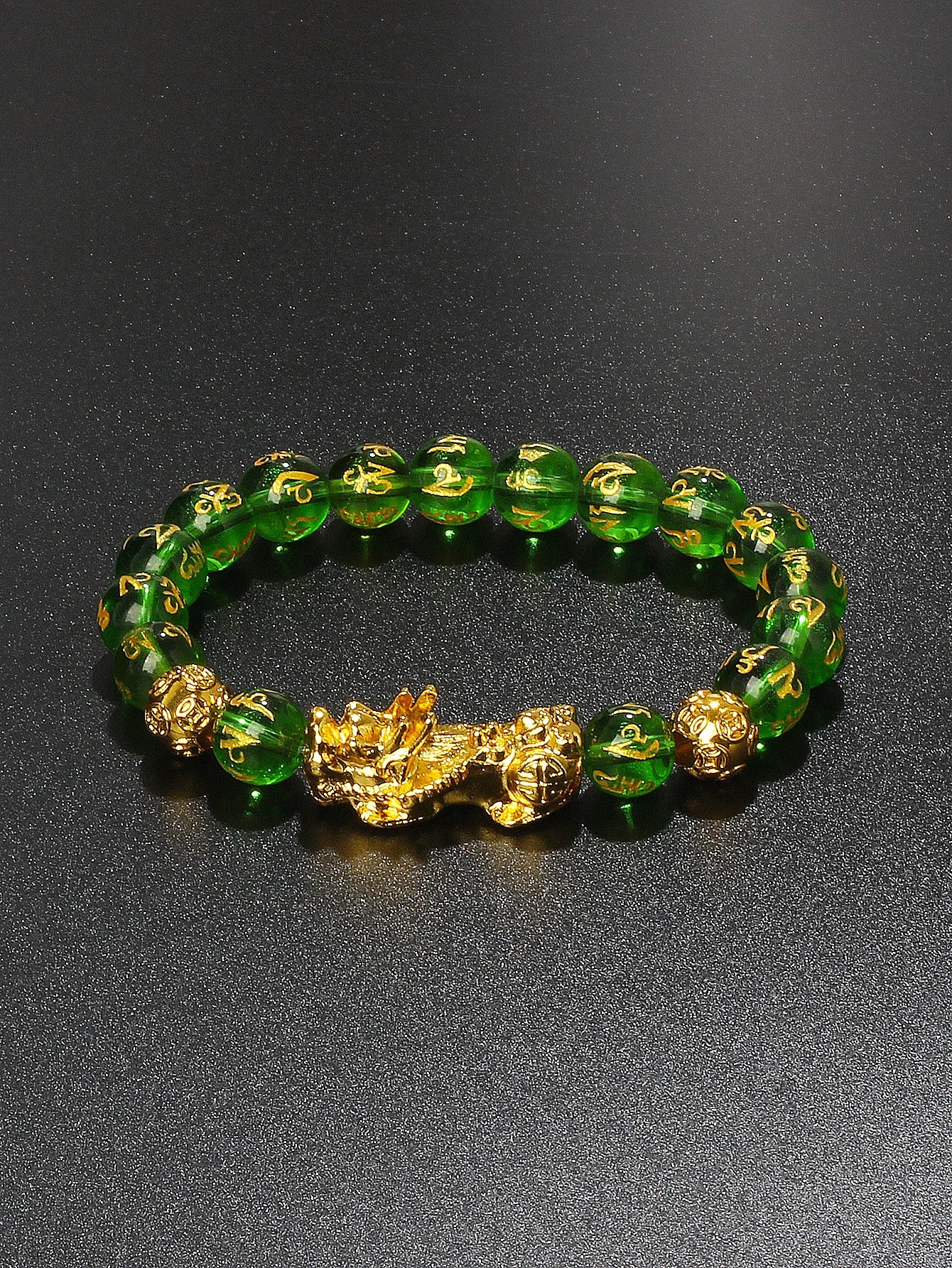 Gold Color Pi Xiu Bracelets Women Feng Shui Obsidian Wealth Pi Yao Bracelets Men 10m Dragon Mantra Bead Bangle Lucky Jewelry New