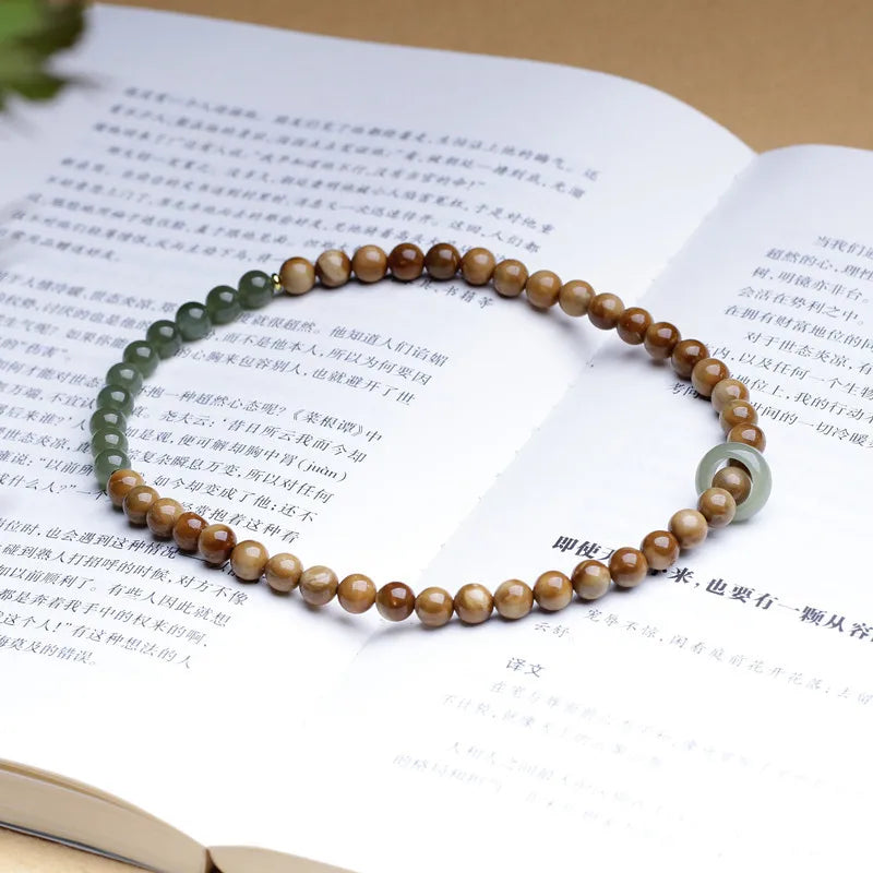 Hotan Jade 8mm Double-Layer Buddhist Bracelet|Feng Shui Amulet