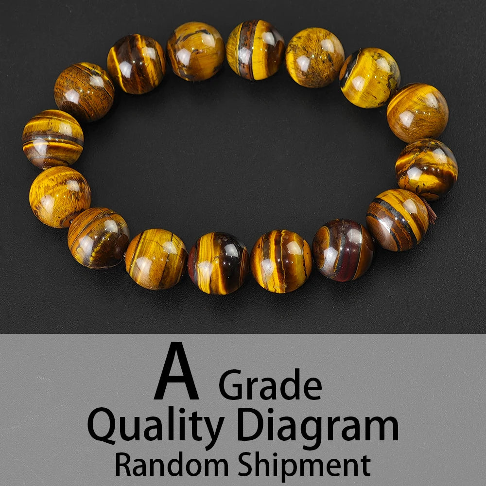 天然虎眼石佛头弹力手链|男女情侣款 招财护身 水晶能量