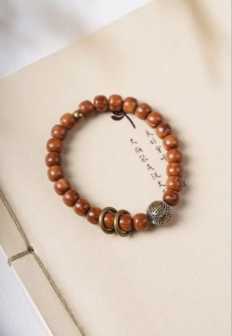 Ancient Bodhi Wood Bracelet — Single Circle DIY Lucky Beads