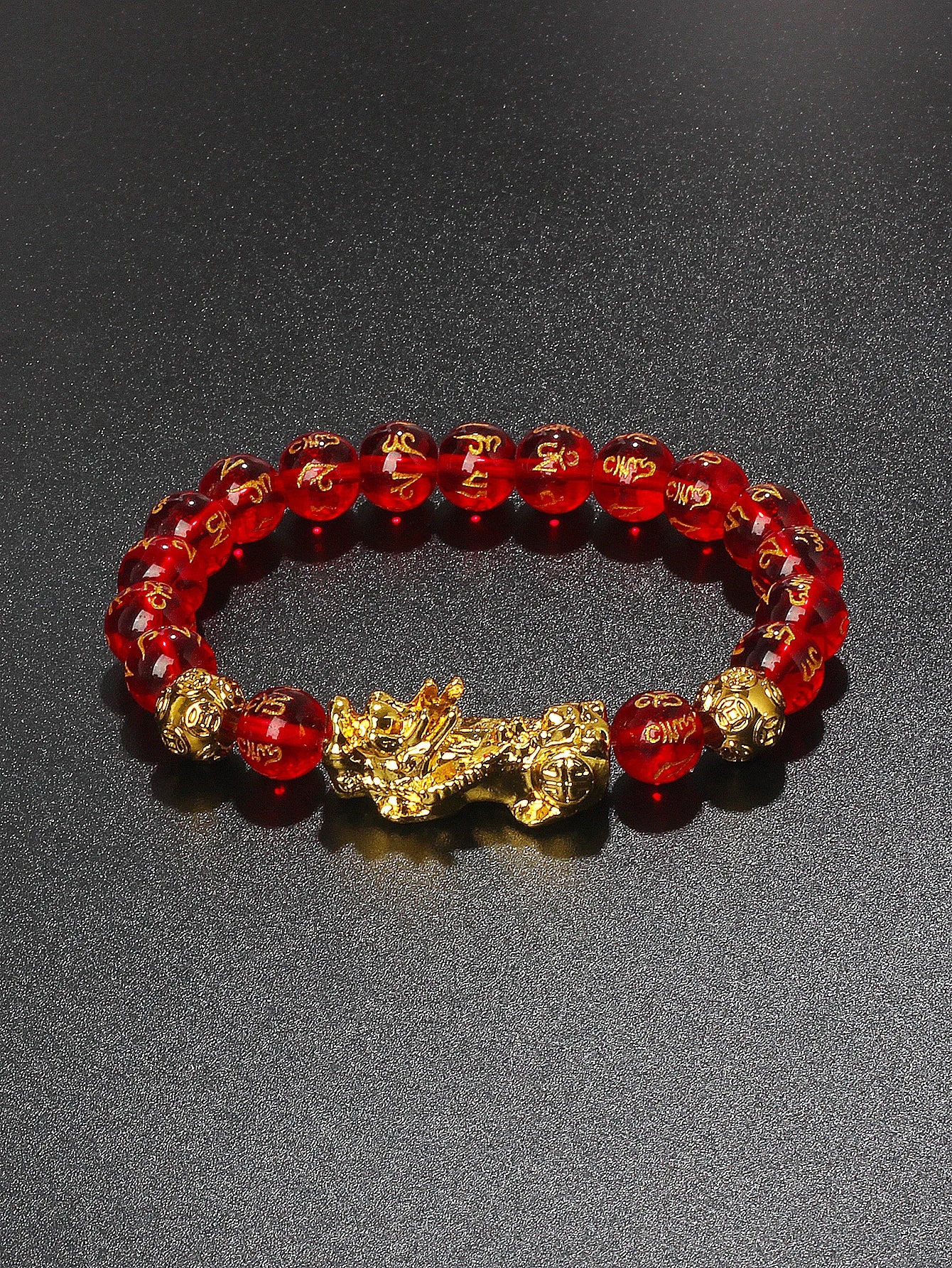 Gold Color Pi Xiu Bracelets Women Feng Shui Obsidian Wealth Pi Yao Bracelets Men 10m Dragon Mantra Bead Bangle Lucky Jewelry New