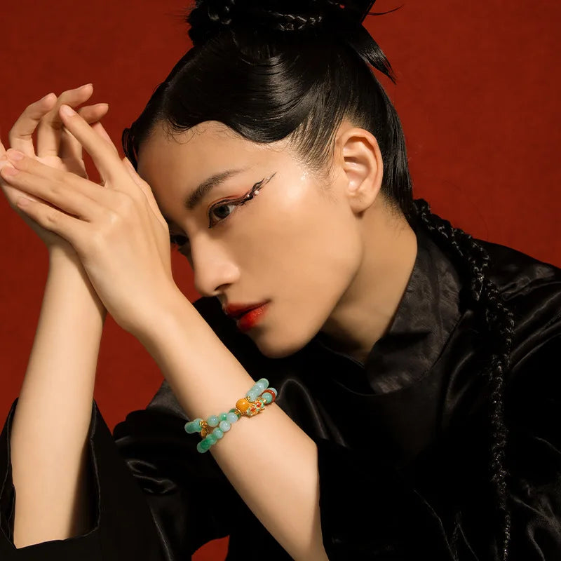 Hetian Jade Peace Buckle Bracelet — Valentine's Light Gift