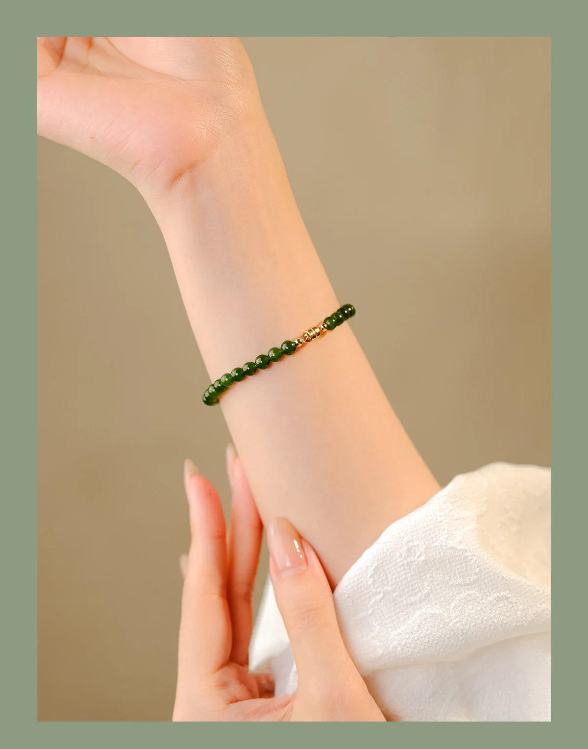 Hotan Jade Green Jasper Bracelet Jade Hand String Onyx Bracelet 925 Sterling Silver Fashion Jewelry for Women Gift Wholesale