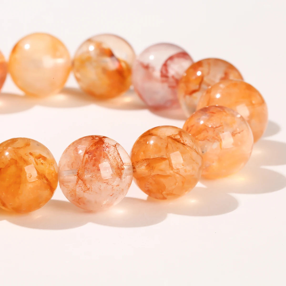 天然花朵水晶多彩手链|单圈弹力幸运护身饰品