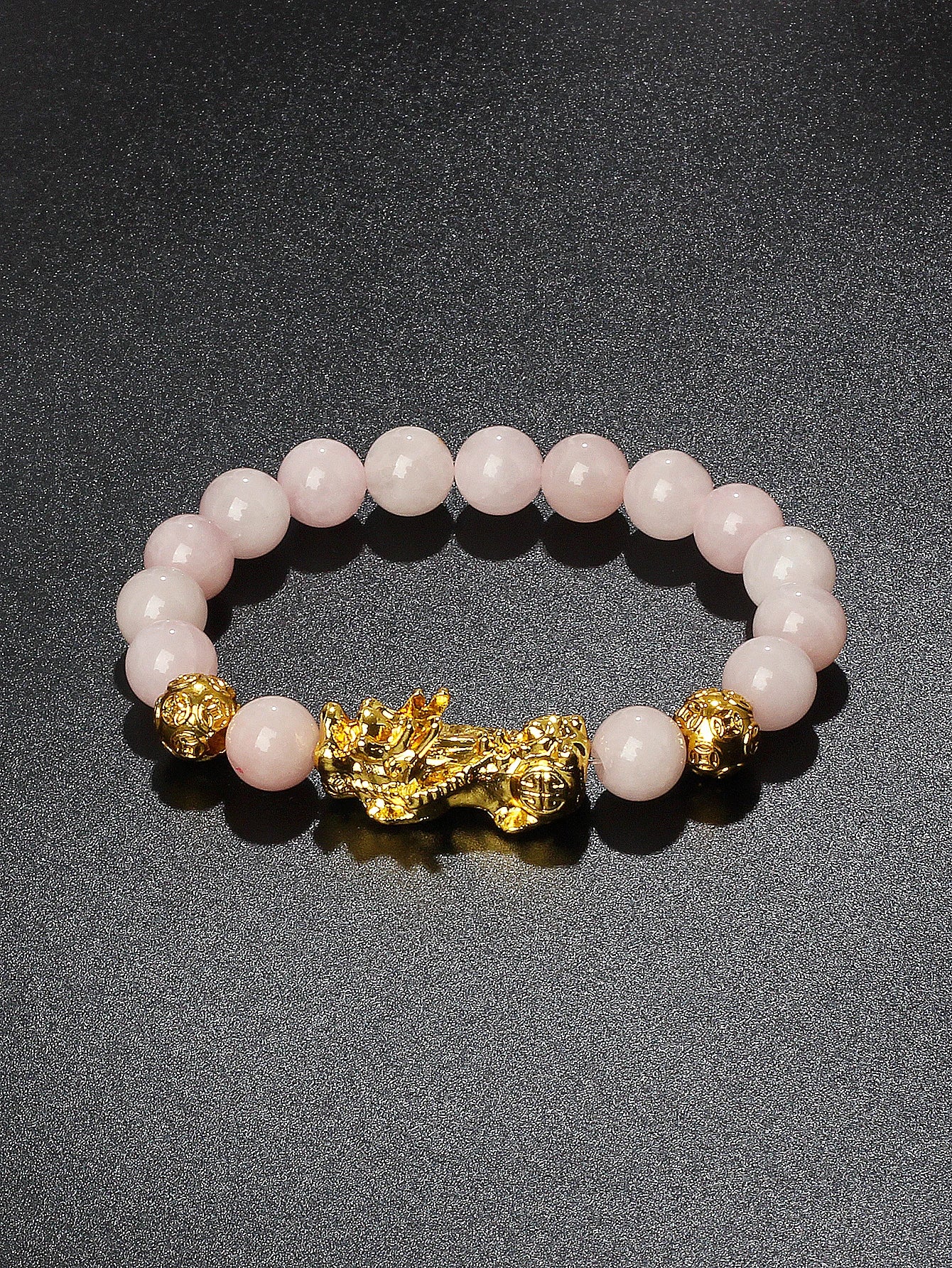 Gold Color Pi Xiu Bracelets Women Feng Shui Obsidian Wealth Pi Yao Bracelets Men 10m Dragon Mantra Bead Bangle Lucky Jewelry New