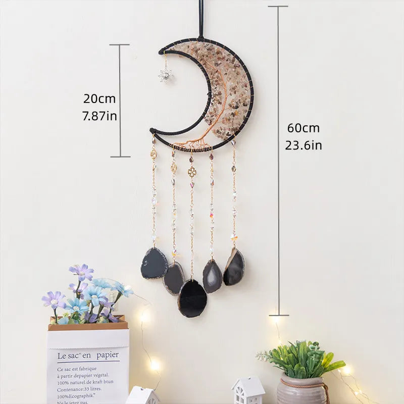 粉水晶生命之树捕光挂饰|招爱转运能量水晶