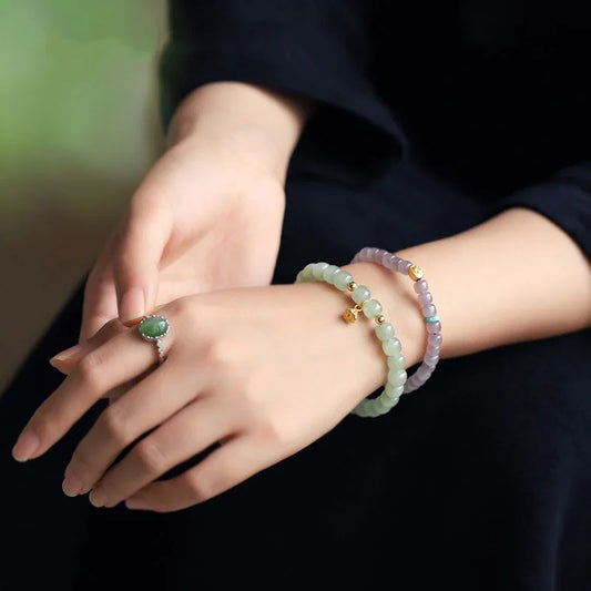 Hetian Jade 7×8mm DIY Bracelet — Feng Shui Amulet