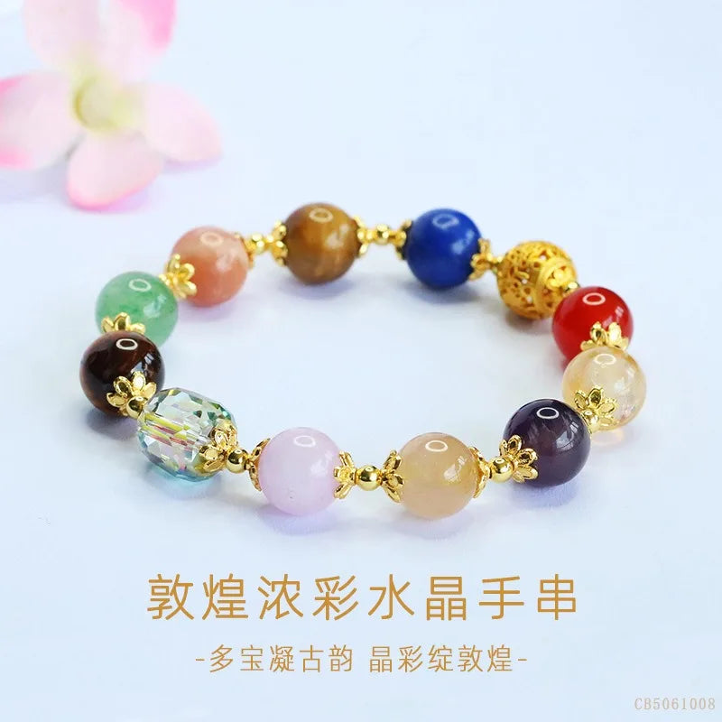 Multicolor Tiger Eye Crystal Bracelet — 10mm Lucky Strand