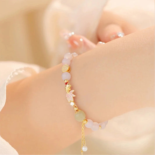 Brocaded Carp Multi-Treasure Hetian Jade & Agate Bracelet