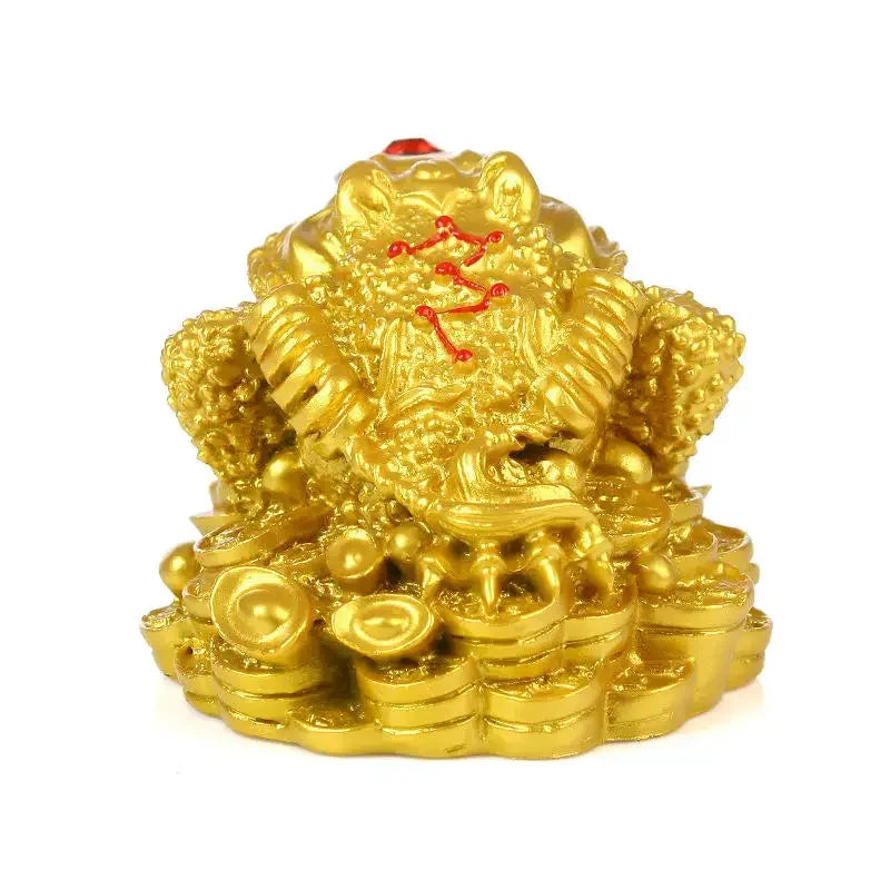 Golden Fortune Coin Money Toad Frog Office Ornaments Decoration Tabletop LUCKY Chinese Wealth Feng Shui Gifts Home