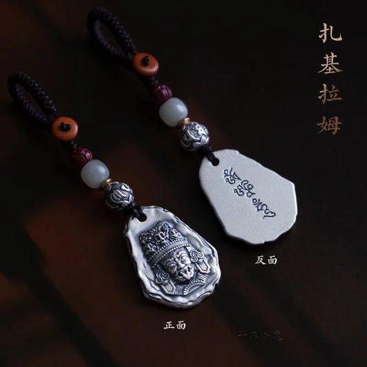 Female Wealth Goddess Tibetan Silver Pendant — Feng Shui Amulet