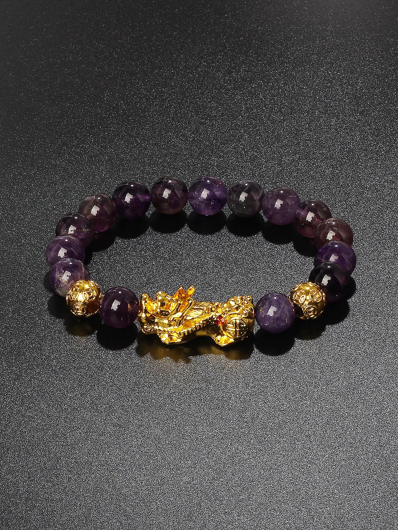 Gold Color Pi Xiu Bracelets Women Feng Shui Obsidian Wealth Pi Yao Bracelets Men 10m Dragon Mantra Bead Bangle Lucky Jewelry New