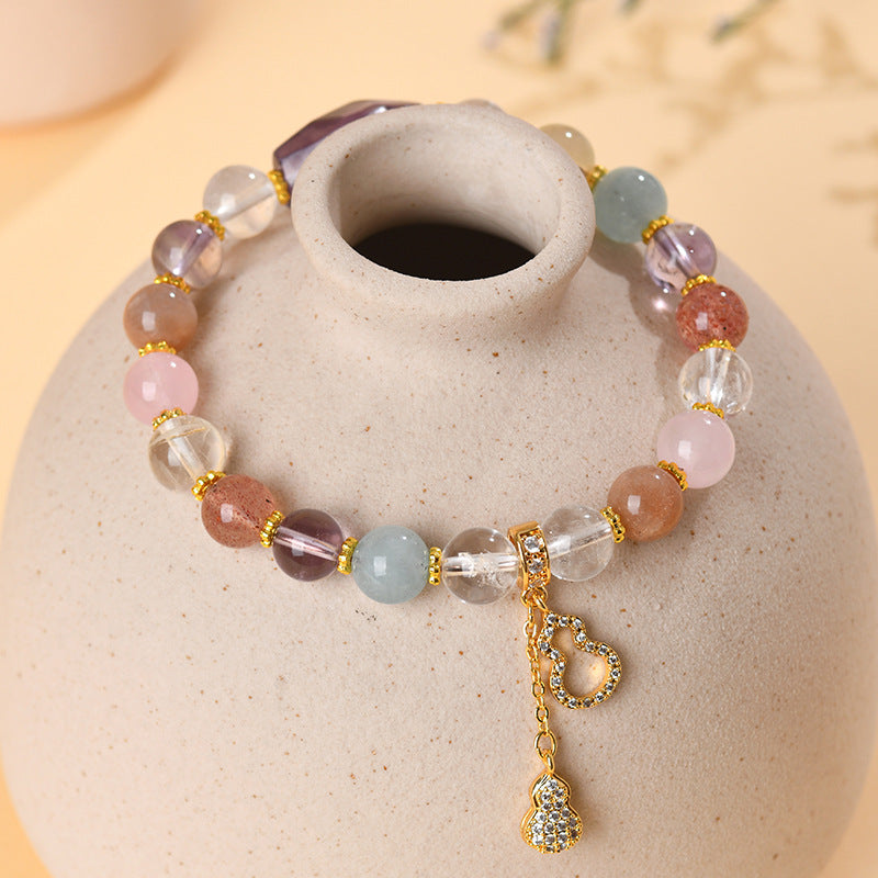 Natural Crystal Multi-Gem Amethyst Freeform Bracelet | Spiritual Energy & Fashion
