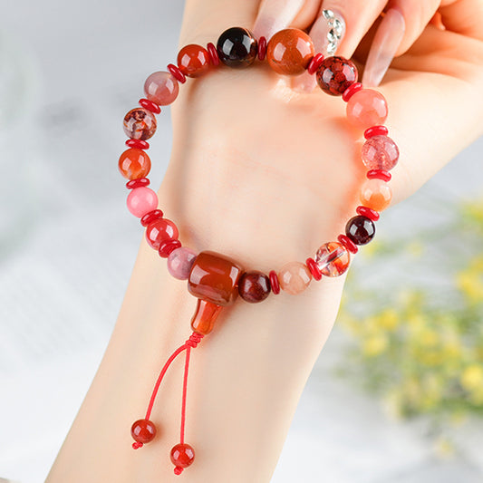 Eighteen Seeds Crystal Five Elements Balancing Bracelet for Unisex Couple Energy Harmony