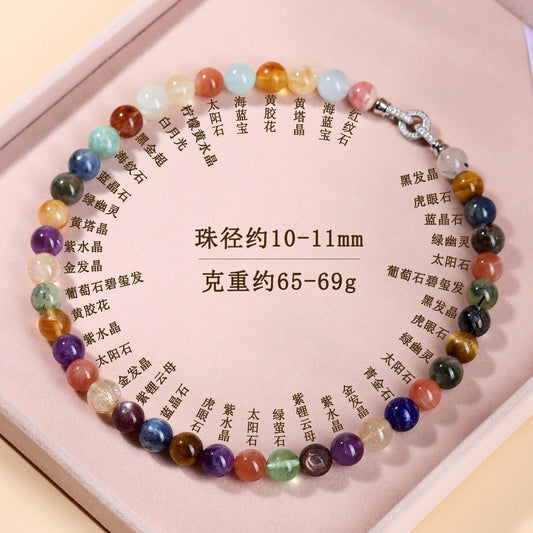 Natural Multi-Gemstone Crystal Collarbone Necklace | Mystical Energy & Fashion Elegance