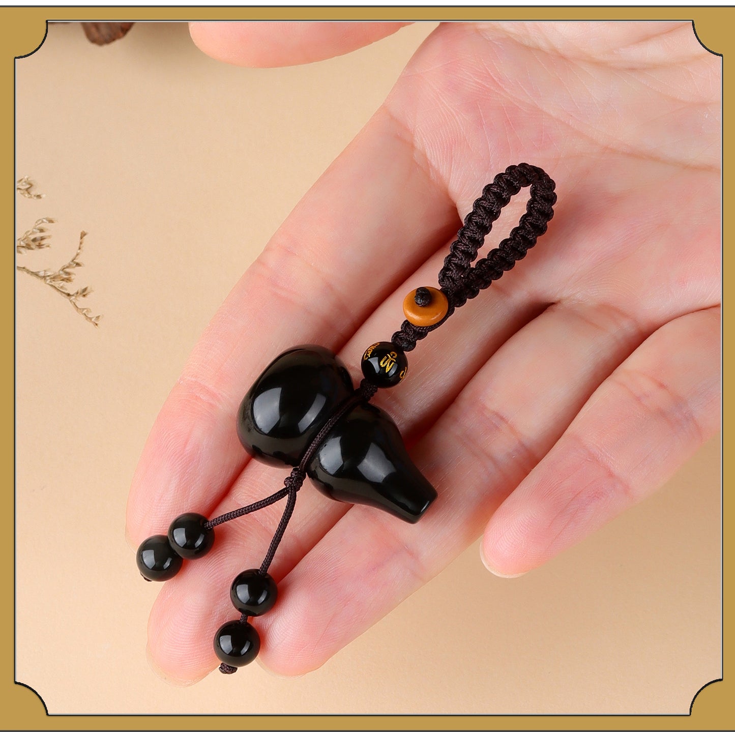 Rainbow Obsidian Gourd Pendant - Chinese Style Protection Amulet for Phone & Keys