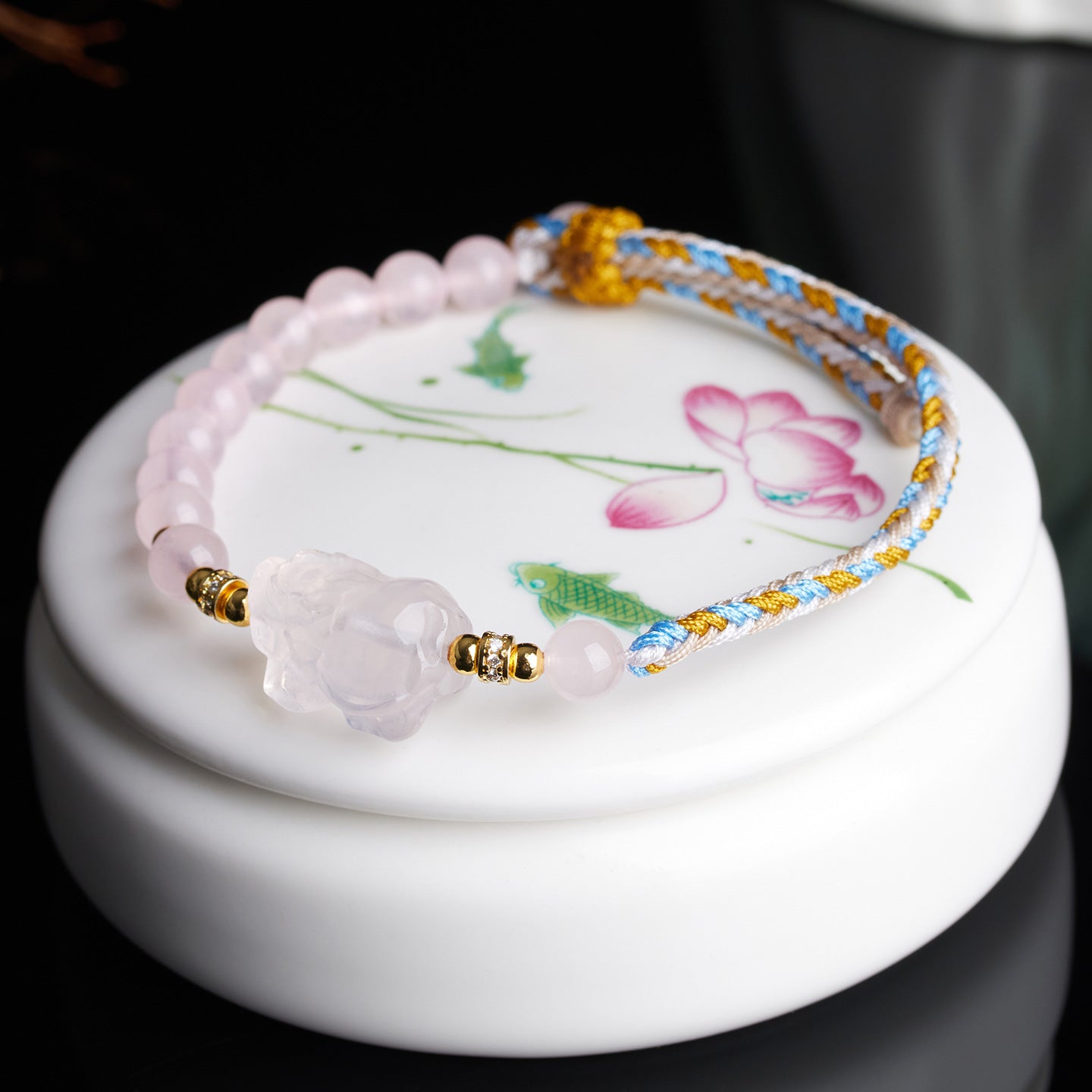 Natural Pink Crystal Pixiu Hand-woven Bracelet | Wealth & Love Attraction Charm