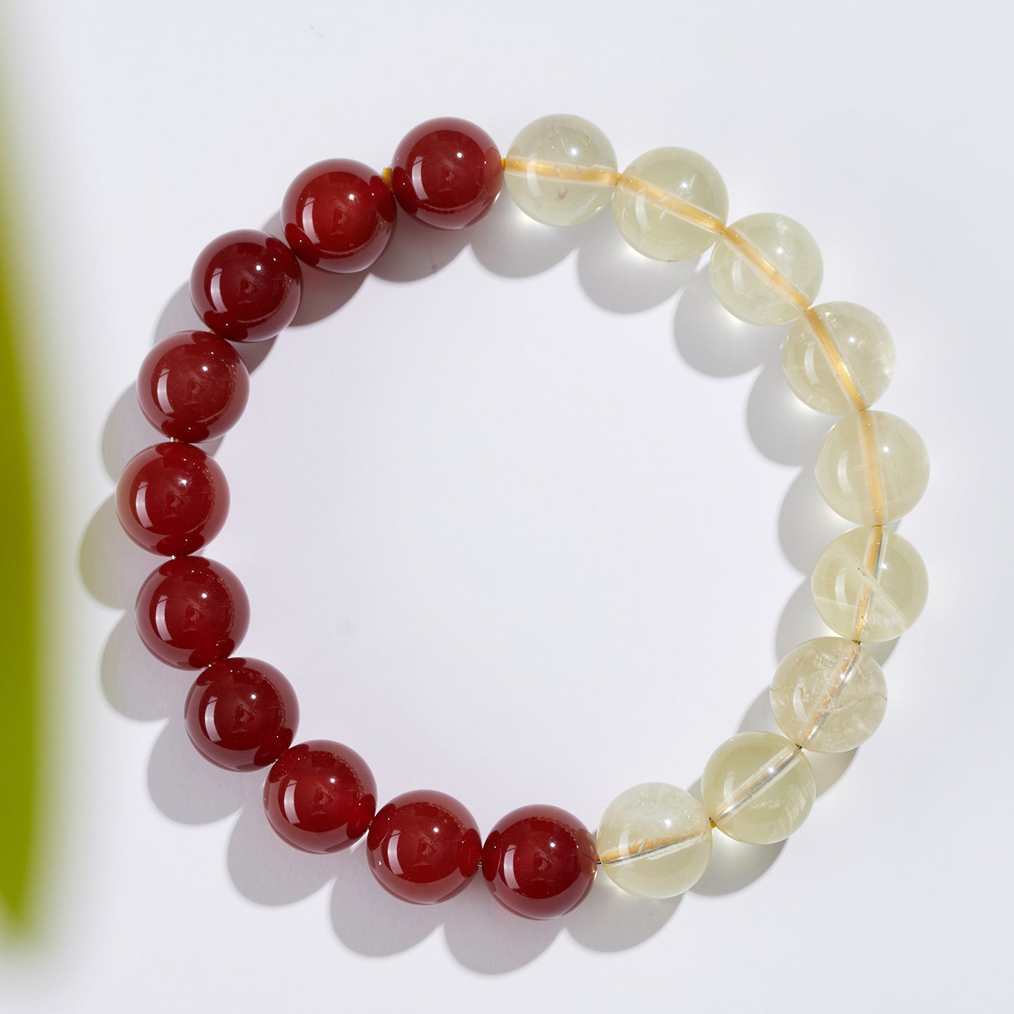 Natural Yellow Crystal Red Agate Bracelet - Lucky Fortune Bead Unisex Couple Chain