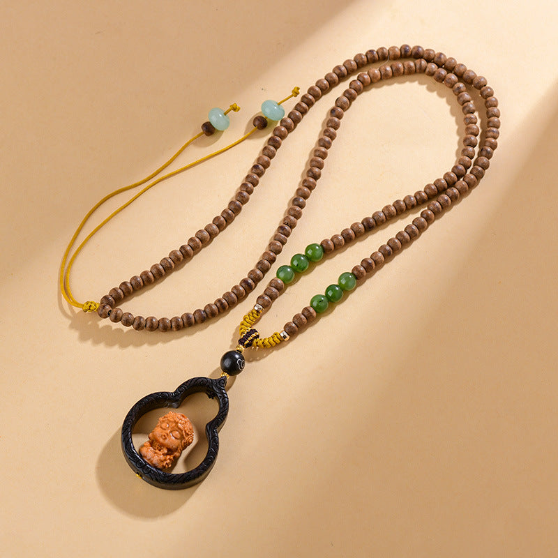 Agarwood Buddhist Prayer Bead Necklace - Zen Meditation Beads for Spiritual Harmony