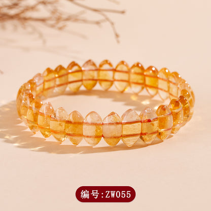 Yellow Pagoda Crystal Bracelet - Natural Crystal Hand String for Women with Fashion Design