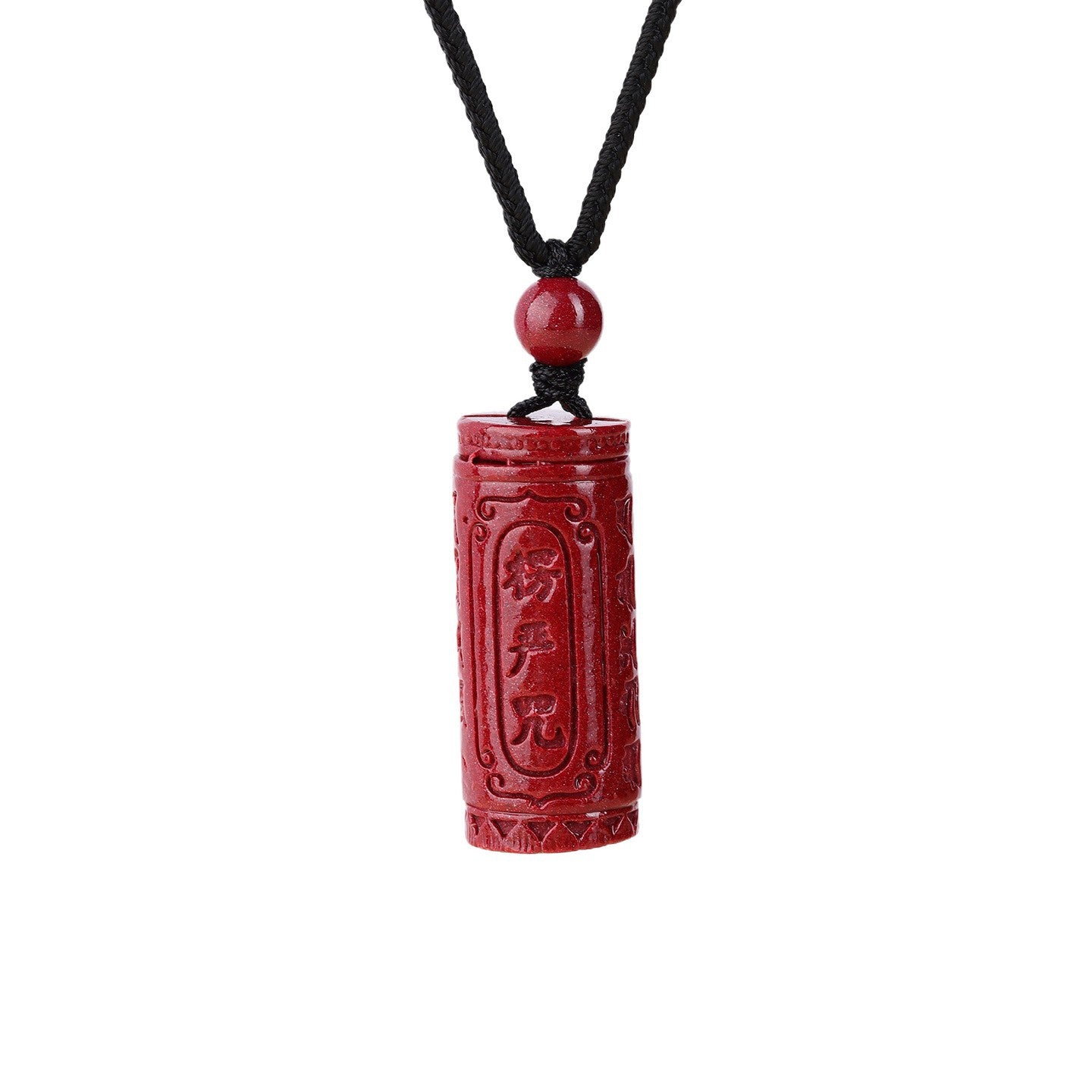 Natural Purple Gold Cinnabar Shurangama Mantra Pendant Necklace - Spiritual Protection & Fortune Charm