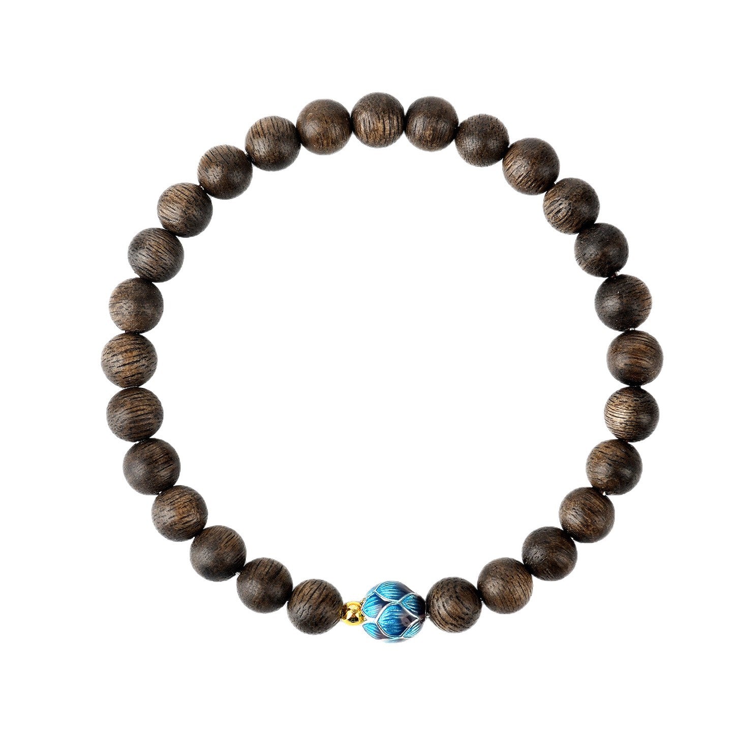 Agarwood Meditation Cloisonné Lotus Bracelet | Spiritual Protection & Zen Energy for Couples