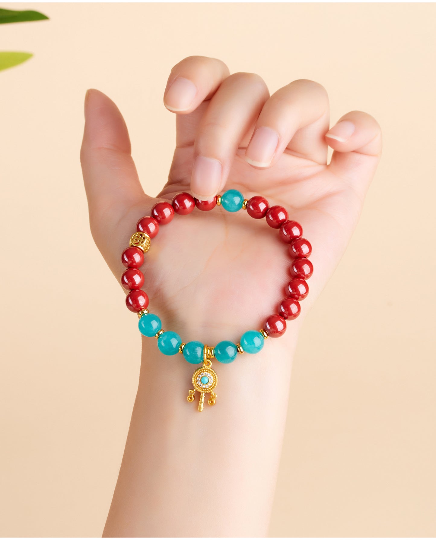 Natural Imperial Red Cinnabar Tianhe Stone Bracelet - Chinese Cultural Women's Spiritual Jewelry