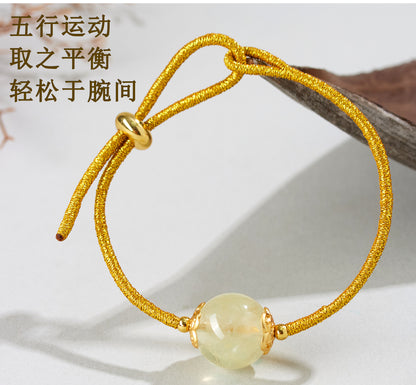 Natural Crystal Five Elements Balance Bracelet for Harmony and Luck