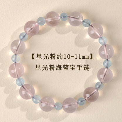 Natural Starlight Pink Aquamarine Bracelet | Love Harmony Crystal Jewelry for Women