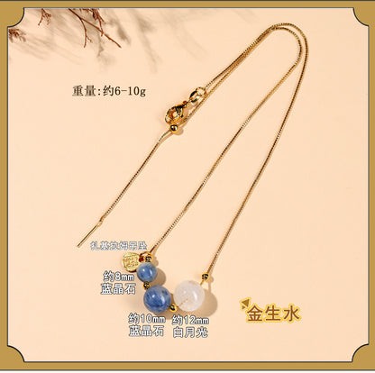 Natural Crystal Five Elements Collarbone Necklace | Balance Harmony & Wealth for Women