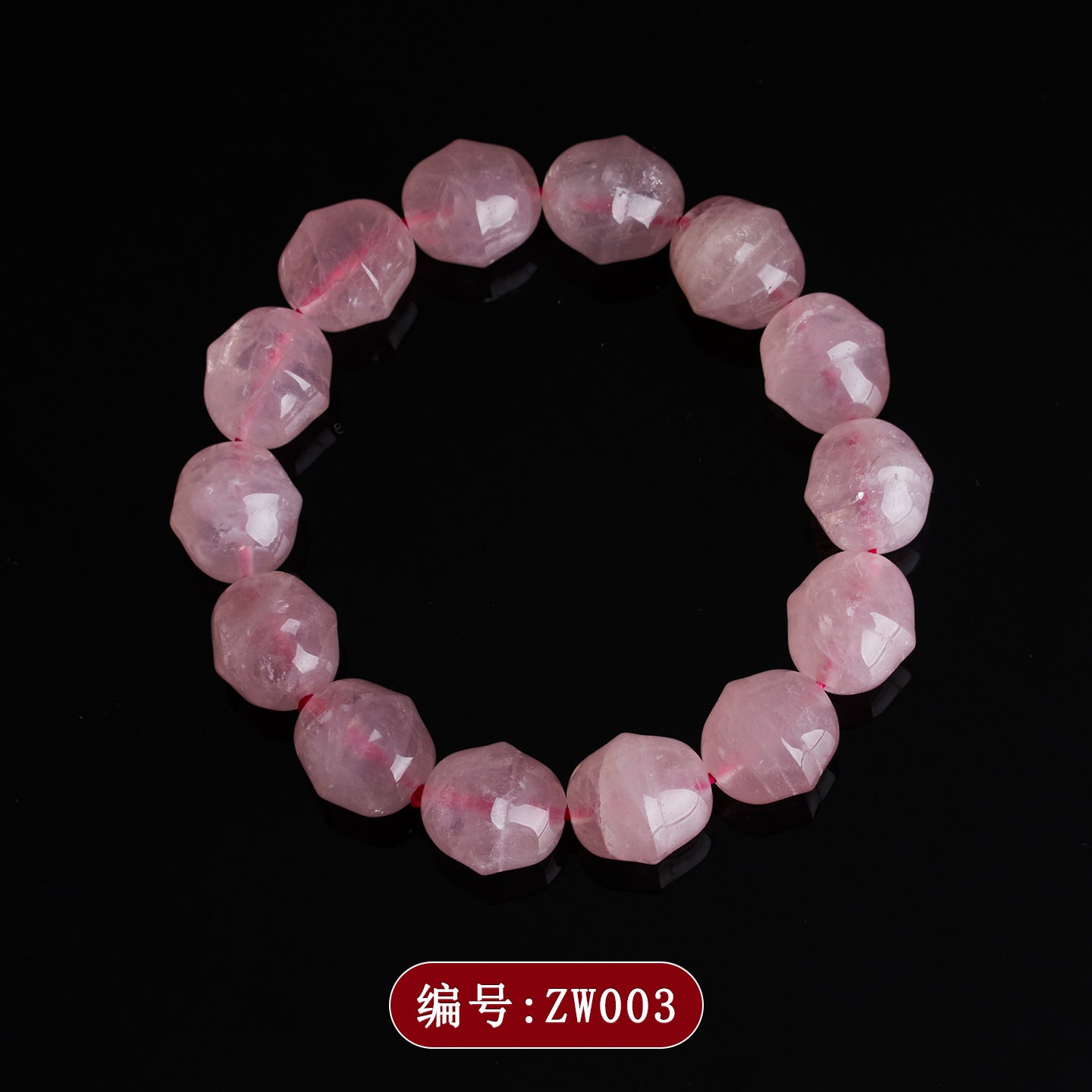 Natural Rose Quartz Bell Bracelet for Women - Peach Pink Crystal Healing Jewelry for Love and Harmony